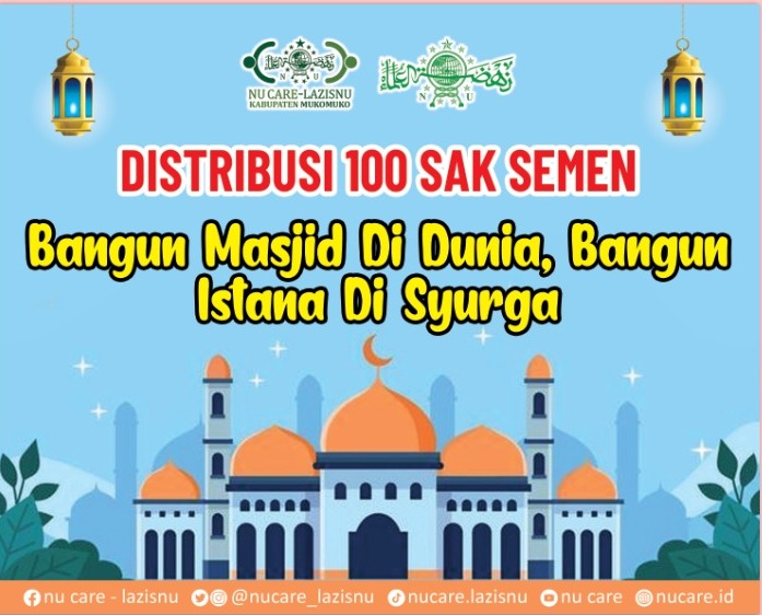 LAZISNU Mukomuko Distribusikan Seratus Sak Semen untuk Pembangunan Masjid Al Hidayah